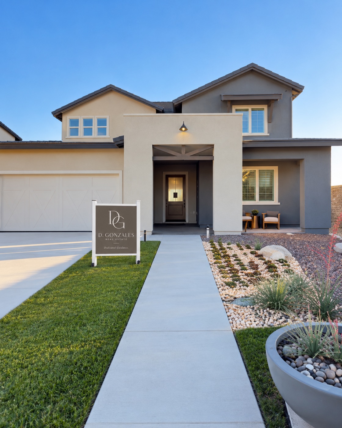 Home exterior with D. Gonzales Real Estate sign